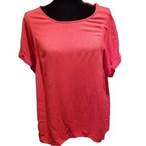 Umgee USA Orange Short Sleeve Blouse - Size Large